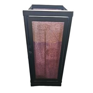 Partylite Zen Lantern Black Metal Purple Glass 3 Tier Tea Light Candle Holder